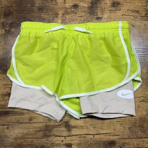 NIKE Atomic Green DRI-FIT TEMPO 2-IN-1 TRAINING/RUNNING SHORTS‎ GIRLS Small NWT
